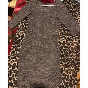 Long grey short sleeve dress